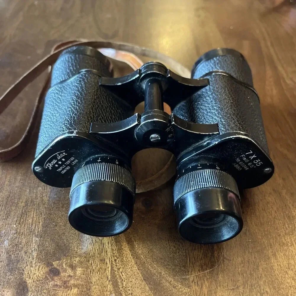 Vintage Three Star Binoculars 7 X 35 Model No. 65044 Made In Japan J-B80 6.5